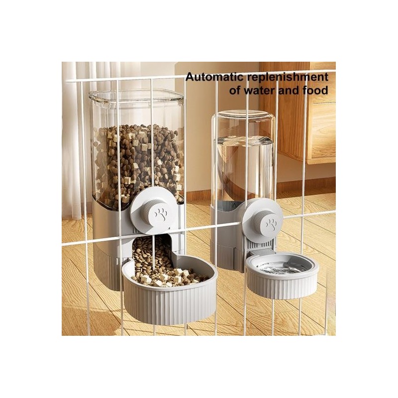 2 Teile/satz Hängen Automatische Lebensmittel Wasser Dispenser Käfig Pet Feeder Waterer Kennel Fütterung Station für Welpen K