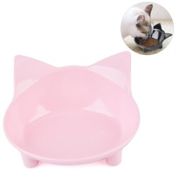 Pink Cat Food Bowl Non-Slip...