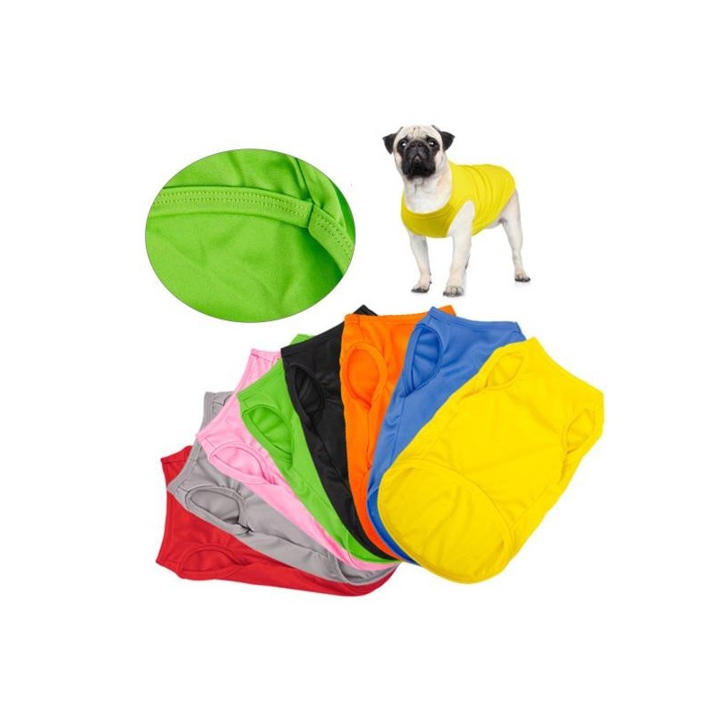 Hundeweste, einfarbig, Rundhalsausschnitt, elastisches Baumwoll-T-Shirt, Sommer-Haustierkleidung, Welpenkostüm