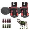 4 stücke Warme Winter Hund Schuhe Reflektierende Haustier Schuhe Stiefel Socken Nicht-slip Hund Schuh Bootie Schnee Stiefel F