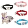 Katzenhalsband, Kristall, elastisches Halsband, Samtglocke, Herzform, Halsband, Haustierhalsband, weiche Glocke, Stretch, Hal