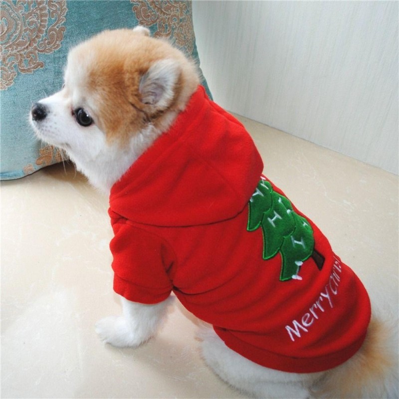 Frohe Weihnachten, Weihnachtsmann, warmer Mantel, Haustierkleidung, Hundeoverall, Welpen-Hoodie, Katzenweste