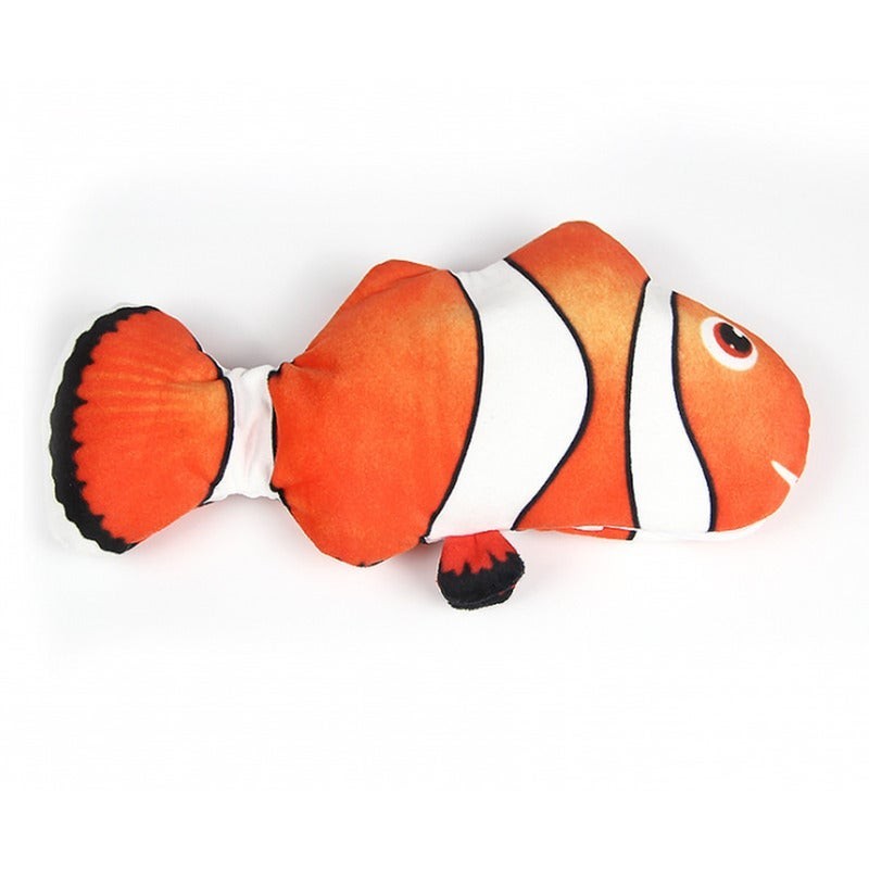 Cat Toys Moving Cat Kicker Fish Toy Realistic Flopping Wiggle Catnip Toys Plush Interactive Motion Kitten