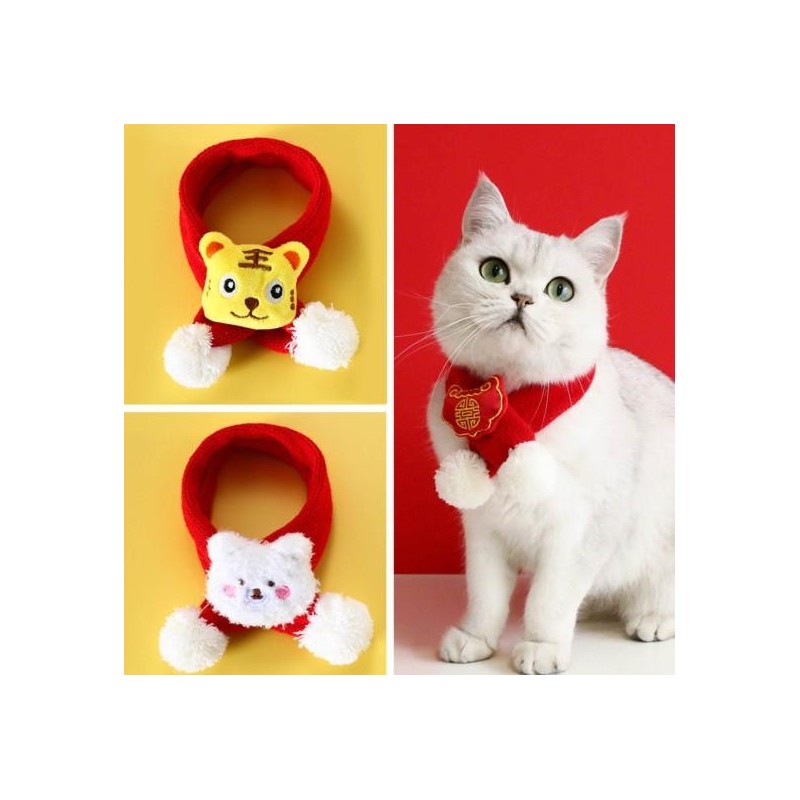 Pet Muffle Cartoon Doll Decor Dress-up Soft Texture Fashion Pet Cat Dogs Scarf