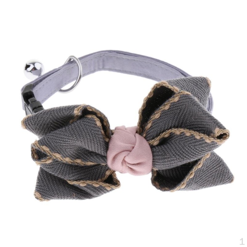 Cute Cat Kitten Pet Bow Tie Clothes Supplies , Gray S