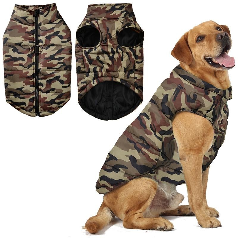 Camouflage-Hundekleidung für große Hunde, wasserdichte Jacke, Golden Retriever-Mantel mit D-Ring, warmes Winterkostüm für Hau