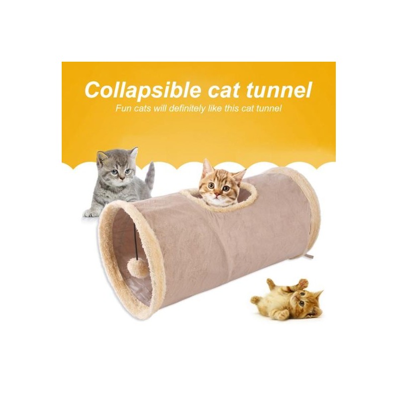 Cat Tube Toy Rattle Paper Design Relieve Boredom Collapsible Recreational Kitten Tunnel Toy Cat Supplies