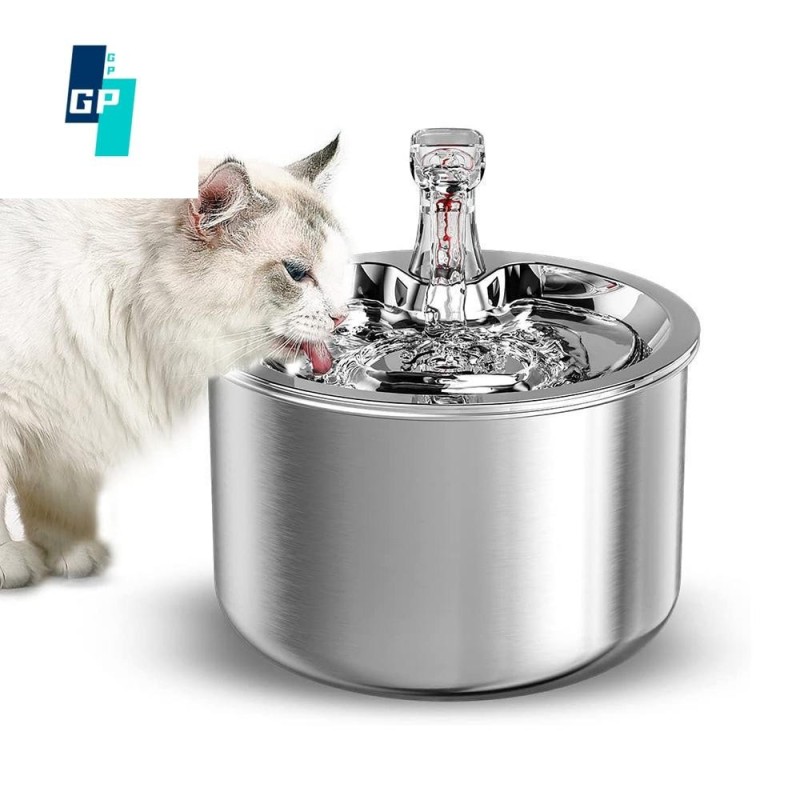 Katzenwasserbrunnen, 304 Edelstahl, leiser Sensor, automatischer Haustierwasserbrunnen für Katzen, 2 l, Hundetrinken