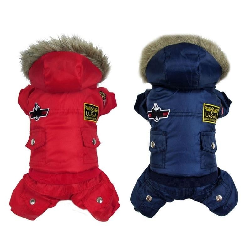 Winter Haustier Hund Overall Kleidung Haustier Mit Kapuze Vierbeinigen Jacke Mantel Für Kleine Mittelgroße Hunde Haustier Chi