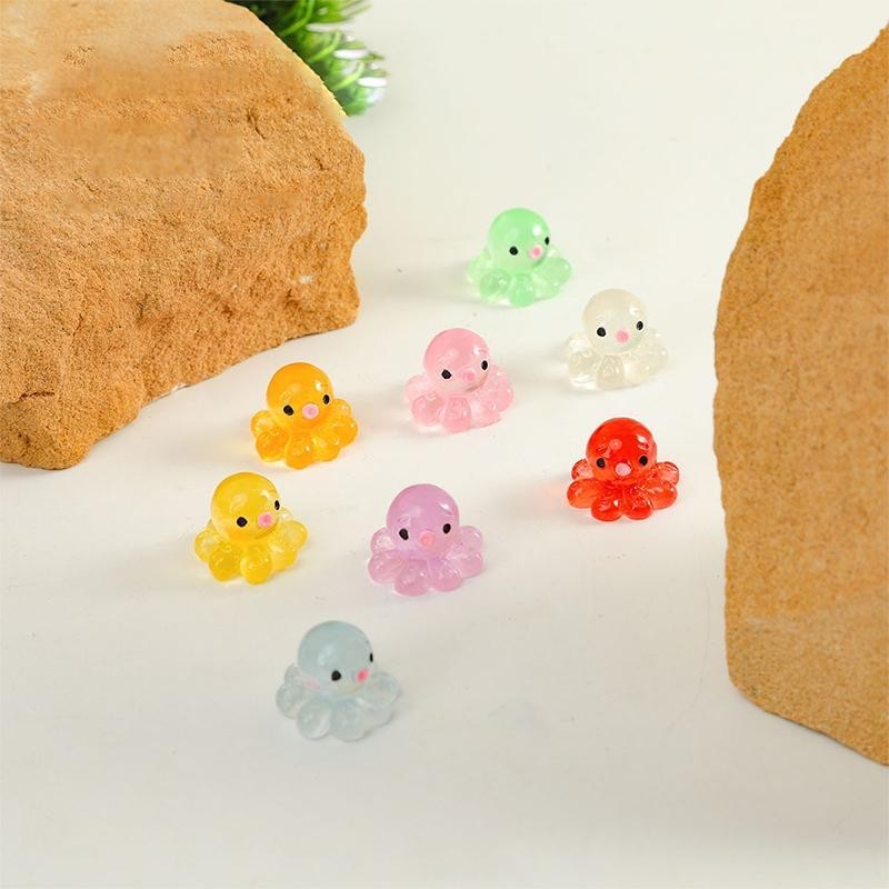 Cartoon Mini Octopus Leucht Spielzeug Niedliche Dekorationen Kinder Miniatur Figuren Geschenke Aquarium Aquarium Dekoration Z