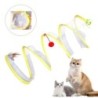 Folded Cat Spiral Tunnel Mouse Pendant Spring Toy S Type Cat Tunnel Tube Pet Collapsible Interactive Toy with Feather for Rab