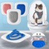 Bestes Kunststoff-Katzentoiletten-Trainingsset, wiederverwendbare Welpen-Katzenstreumatte, Katzentoiletten-Trainer, Toilette,