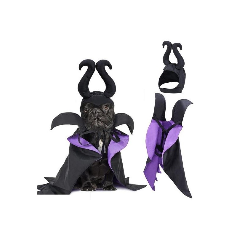 Haustier-Kostüm-Set für Hunde, Halloween, Hexenkleidung, Katzenumhang, lustiges Hunde-Zauberer-Outfit, Mantel, Bekleidung, Co