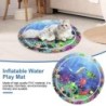 Sensorische Wasserspielmatte, interaktives Katzenspielzeug, Selbstspielmatte mit Meerestiermustern, aufblasbares, mit Wasser