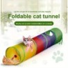 Katzentunnel für Hauskatzen, regenbogenfarbenes, buntes, faltbares Katzenspielzeug, interaktives Kätzchen-Tunnelspielzeug mit