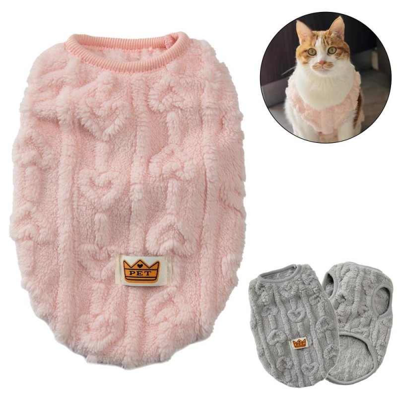 Weiche Fleece-Katzenkleidung, warmer Hundepullover für den Winter, für kleine und mittelgroße Hunde, Katzen, Weste, Bekleidun