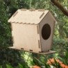 Unfertiges Vogelnest, DIY Haus Geschenk Wohnkultur Outdoor Holz Nistkasten Hütte für Unzertrennliche