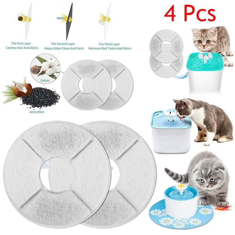 4Pcs Flower Style Filter For Automatic Cat Dog  Water Drinking