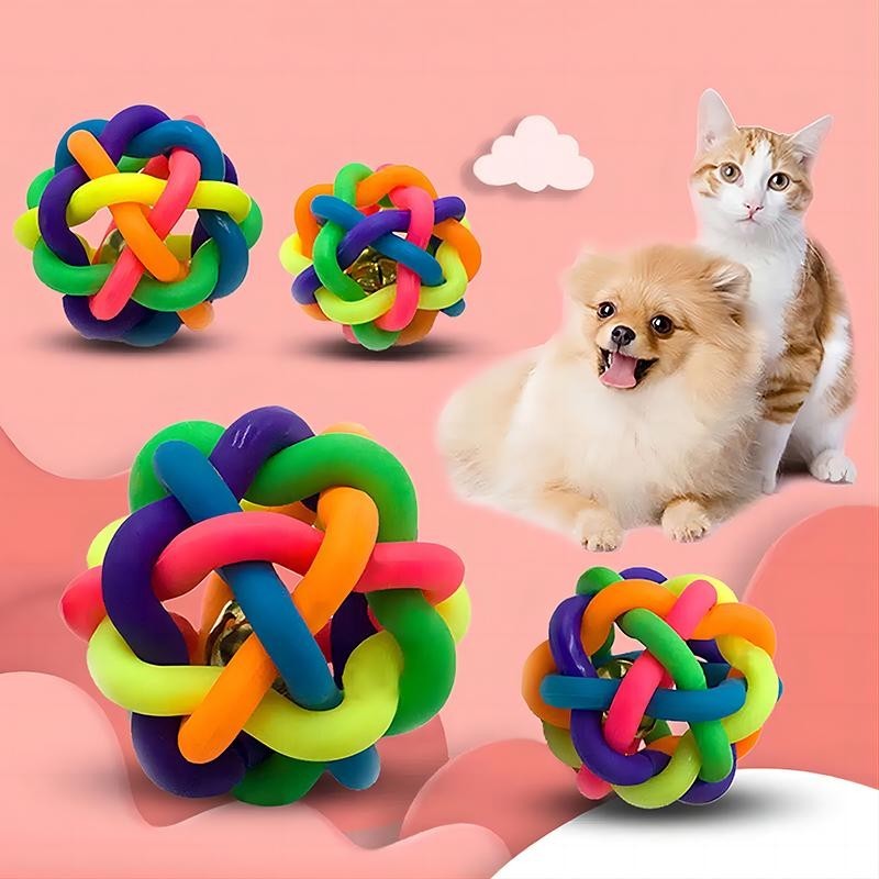 2 PCs PVC Material Colorful Bell Toy Ball Pet Cat Dog Interactive Toy 2 PCs PVC Material Colorful Bell Toy Ball Pet Cat Dog I