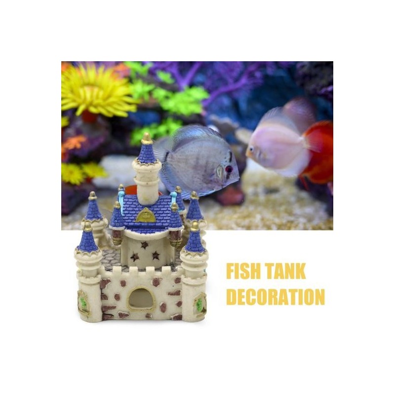 Aquarium Ornament Schloss Form Dekorieren Mini Harz Cartoon Schloss Aquarien Dekorationen Schloss