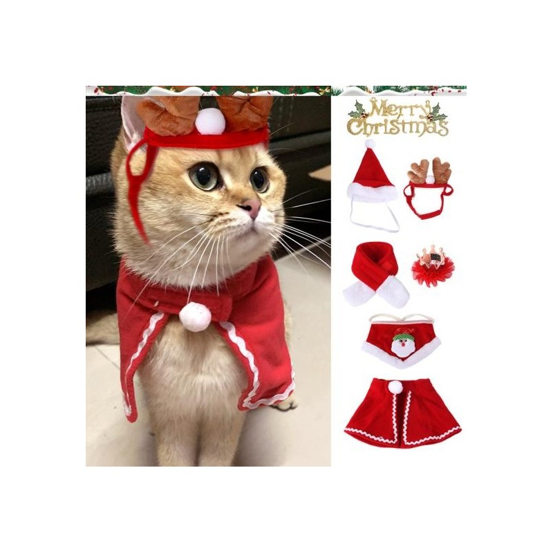 1 Set Pet Scarf Hat Non-Fading Friendly to Skin Super Soft Wear Resistant Washable