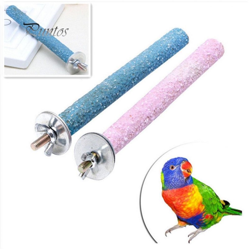 Pet Budgie Chew Bite Paw Grinding Rod Toy Bird Cage Play Stand