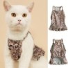 Hundekleid mit Leopardenmuster, Blumensaum, hohe Elastizität, kleine Hundeprinzessin