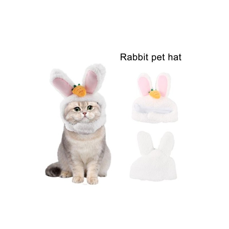 Pet Headgear Cute Carrot Cartoon Bunny Hat Headwear Photo Props Dress Up Accessories