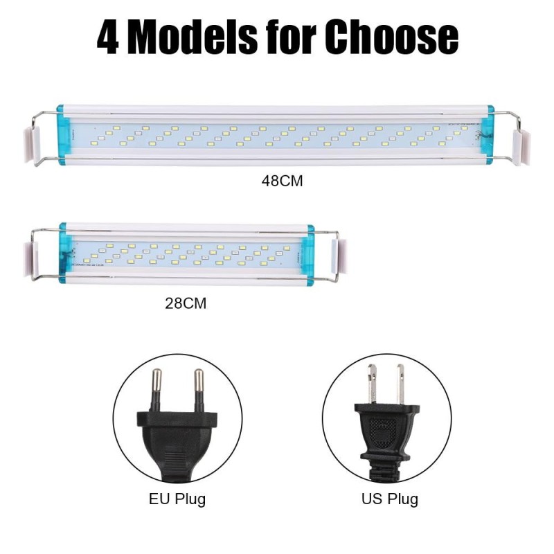 Aquarium Wasserpflanze wachsen Beleuchtung EU/US Stecker Aquarium LED Licht wasserdicht 28/48cm weiß blau Super Slim