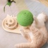 Cat Scratch Post Turntable Toy Multifunctional Pet Supply Scratcher with Wooden Track Ball for