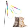 1PC Pet Interaktives Spielzeug doppelseitige Regenbogen Band Lustige Katze Stick Spielzeug Haustier Katze Teaser Spielzeug Li