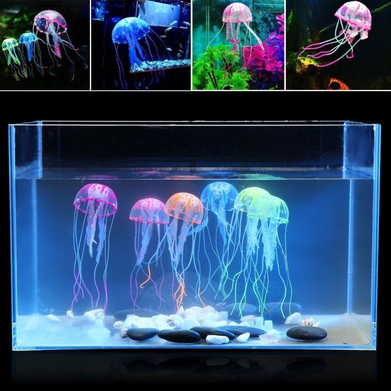 Landschaft Lebendige Aquarium Ornament Glühende Quallen Aquarium Dekor Fluoreszierende Meerestiere