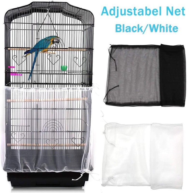 Einstellbare Mesh Haustier Vogel Dekoration Vogelkäfig Abdeckung Feder Catcher Rock Vogelkäfig Mesh