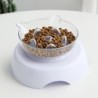 15 Degree Tilt Cat Bowl Anti Suffocate Cat Slow Feeder Plastic Transparent Cat Food Bowl with Raised Stand Kitten Pet Feeding