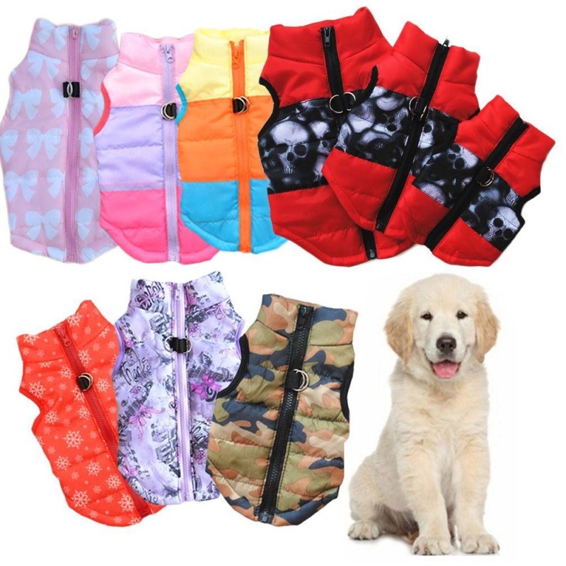 Handmade Apparel Suit Outdoor Indoor Pet Warm Coat Puppy Wadded Jacket Thickened Clothes Dog Vest