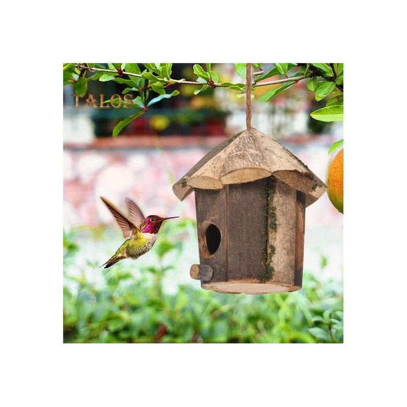 Kolibri-Haus zum Aufhängen im Freien, Vogelhäuschen aus Holz mit Trageband, einfach zu installieren, glatte Kante, gratfrei,