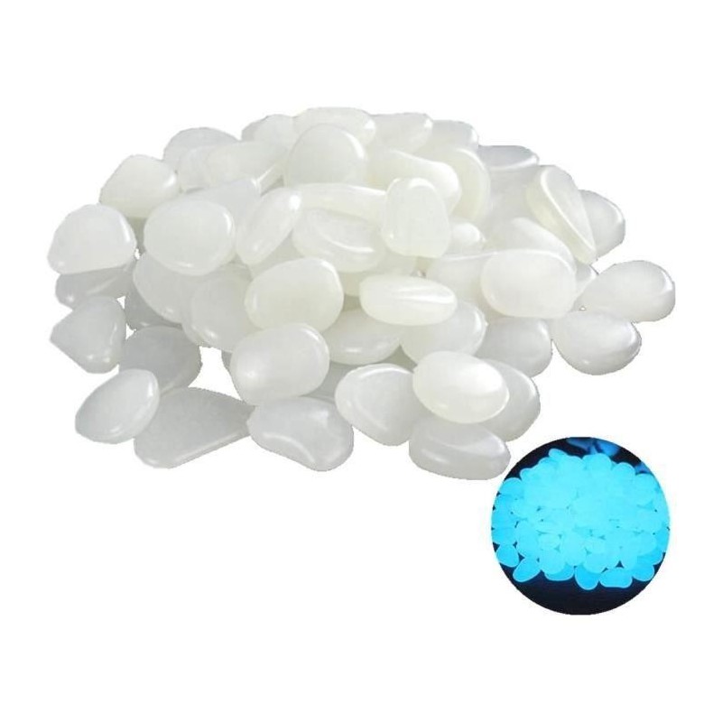 Pierre Lumineuse,200 Pcs Galet Lumineux Pierres Artificiels Galets Fluorescent Décoration Jardin Chemin Aquarium Éclairage de