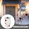 Skull Bird Feeder Outdoor Hanging Jar Hummingbird Feeder with 3 Flower Ports Halloween Garden Backyard Decor for Bird Lovers