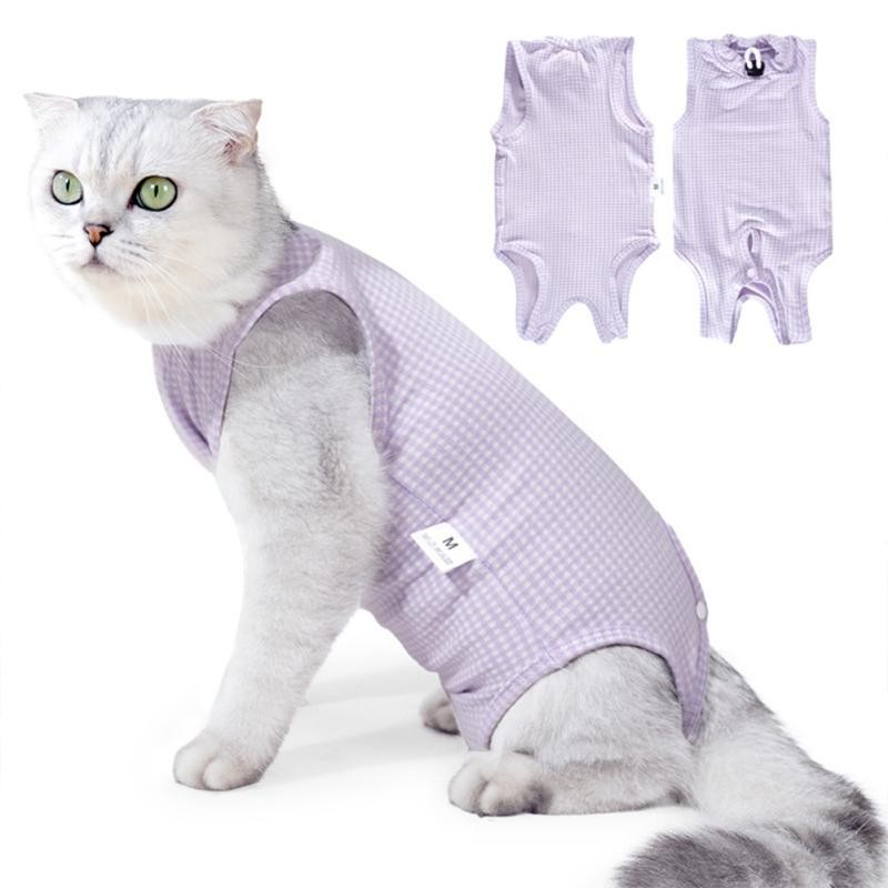 Cat Surgery Recovery Suit, Breathable Cotton After Surgery Wear For Abdominal Wound And Skin