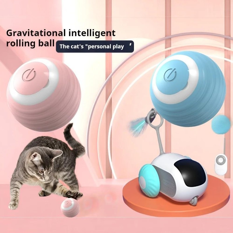 Interaktiver Katzenball, intelligentes Katzenspielzeug für den Innenbereich, automatisch rollender magischer Ball, elektronis