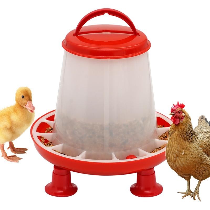 Neu 1,5 kg Huhn Ente Feeder Eimer Mit Bein Geflügel Lebensmittel Brunnen Huhn Küken Henne Deckel Griff Fütterung