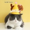 Cat Birthday Cap Attractive Lightweight Pet Cartoon Felt Three-dimensional Birthday Hat for Party