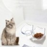 Cat Bowl, Orthopedic Anti-Slip Pet Bowl, Transparent Double Bowl Pet Feeder