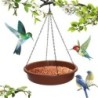 Outdoor Hanging Birdbath Bird Feeder Large Capacity Weather-Resistant Easy to Install Metal Bird Bath Bowl with