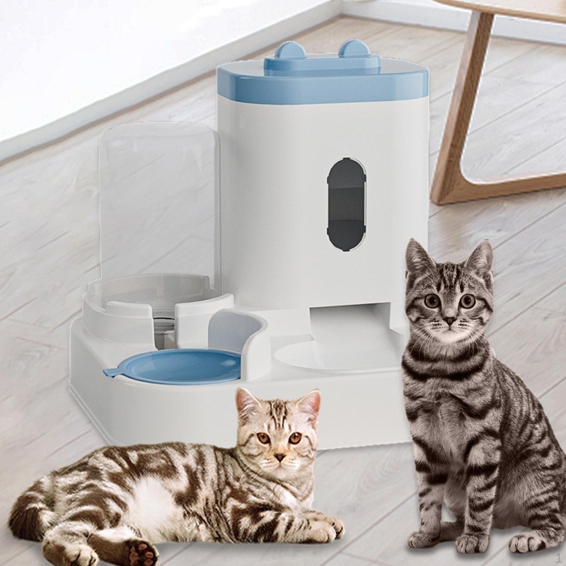 2 in 1 Automatischer Futternapf für Katzen, Hundefutter, Wassernapf, abnehmbare Trennwand, für Welpen