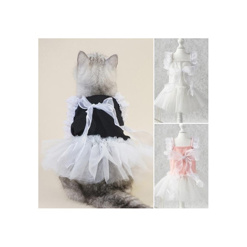 Design ausgehöhlte Spitze Mesh Patchwork Plissee Saum gestreiften Fotografie Prop Prinzessin Katze Hund