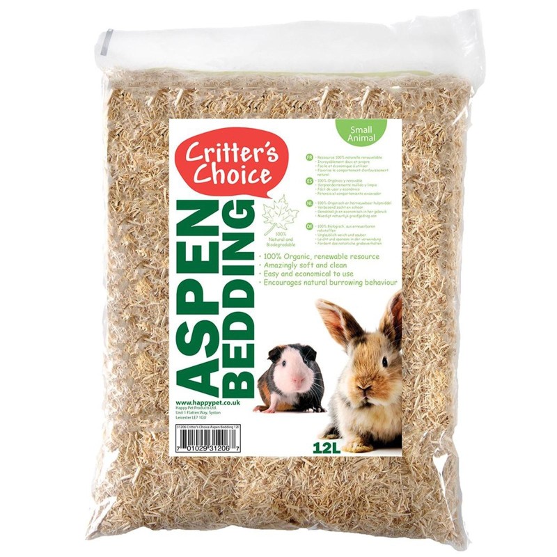 Happypet Aspen Bed 12L – Saugfähiges Substrat für Nagetiere