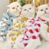 Cat Neutering Suit Fruit Print Recovery Clothing Anti-Lick Jumpsuit After Surgery Adjustable Strap Soft Breathable Postoperat