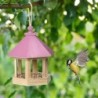 Vogelhäuschen, sechseckig, Pavillon-Form mit hängendem Futterhäuschen am Dach für die Garten- und Hofdekoration