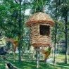 Kolibri-Haus mit Lanyard, Gras, handgewebt, Ruheplatz, zum Aufhängen im Freien, natürliches Vogelhaus, Vogelhütte, Außenzubeh